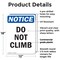 Signmission Do Not Climb, 12 in W x Rectangle, Plastic OS-2PACK-NS-P-1218-V-11118 - alternate 2